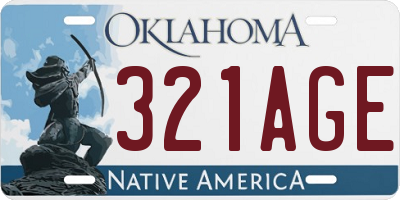 OK license plate 321AGE