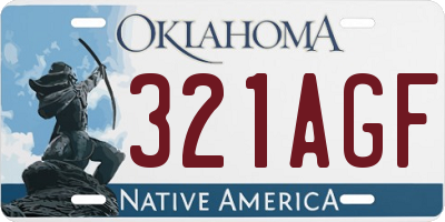 OK license plate 321AGF