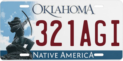 OK license plate 321AGI