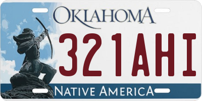 OK license plate 321AHI