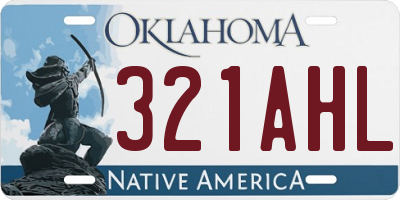 OK license plate 321AHL
