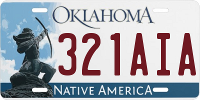 OK license plate 321AIA