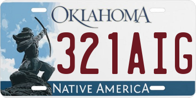 OK license plate 321AIG