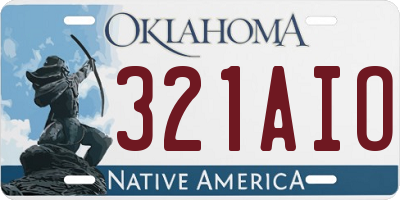 OK license plate 321AIO