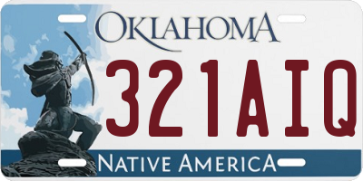 OK license plate 321AIQ