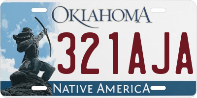 OK license plate 321AJA