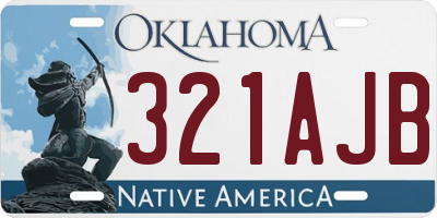OK license plate 321AJB