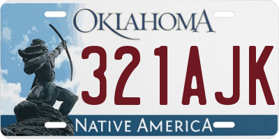 OK license plate 321AJK