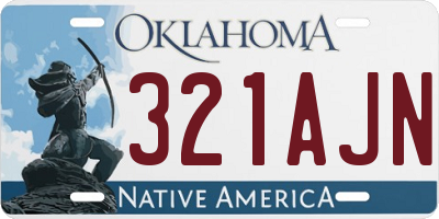 OK license plate 321AJN
