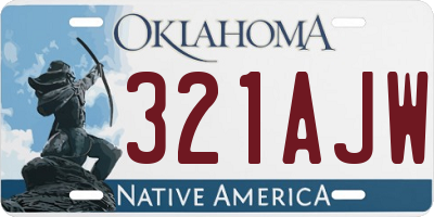 OK license plate 321AJW