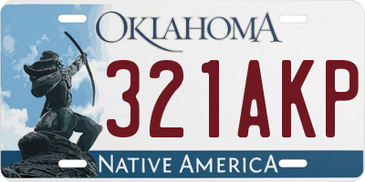 OK license plate 321AKP