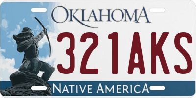 OK license plate 321AKS