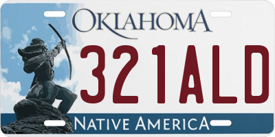 OK license plate 321ALD