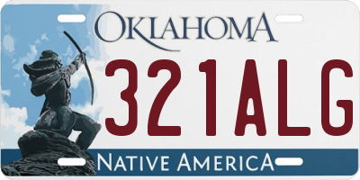 OK license plate 321ALG