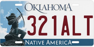 OK license plate 321ALT