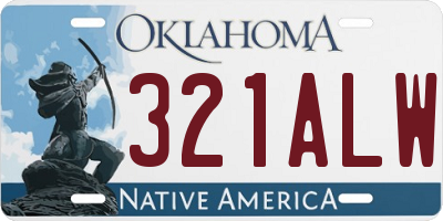 OK license plate 321ALW