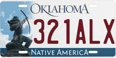 OK license plate 321ALX