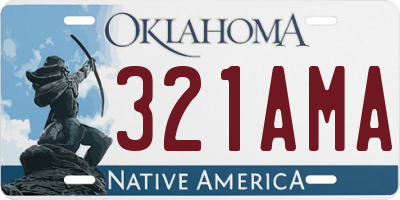 OK license plate 321AMA