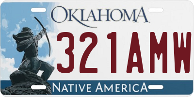 OK license plate 321AMW