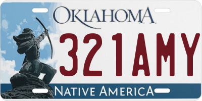 OK license plate 321AMY