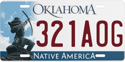 OK license plate 321AOG