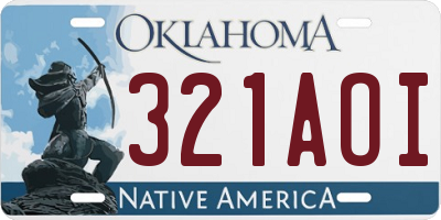 OK license plate 321AOI