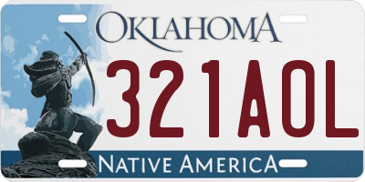 OK license plate 321AOL
