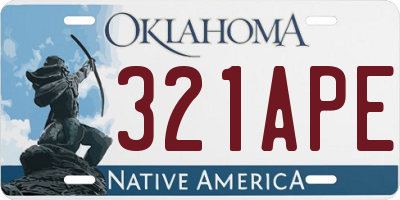 OK license plate 321APE