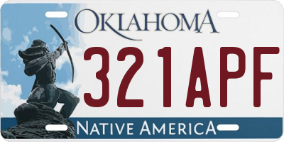 OK license plate 321APF
