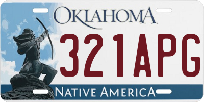 OK license plate 321APG
