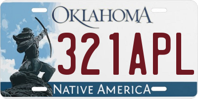 OK license plate 321APL