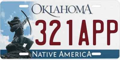 OK license plate 321APP
