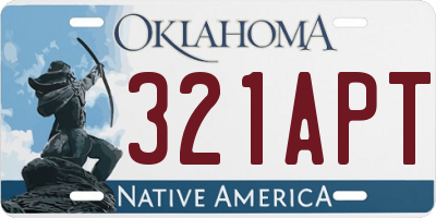 OK license plate 321APT