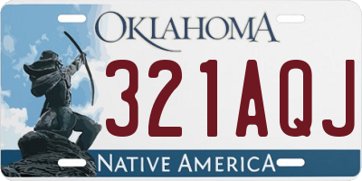 OK license plate 321AQJ