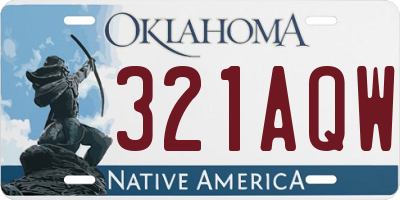 OK license plate 321AQW
