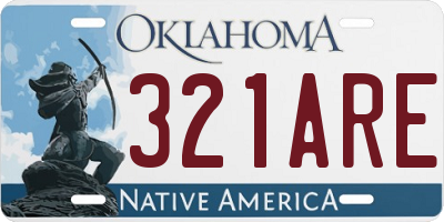 OK license plate 321ARE