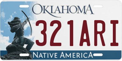 OK license plate 321ARI