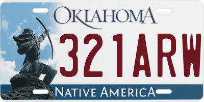 OK license plate 321ARW