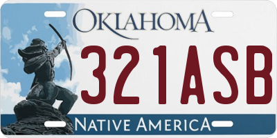 OK license plate 321ASB