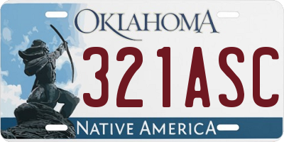 OK license plate 321ASC