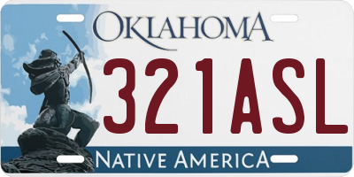 OK license plate 321ASL
