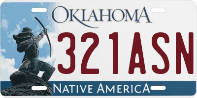 OK license plate 321ASN