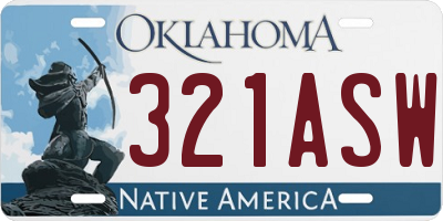 OK license plate 321ASW