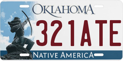 OK license plate 321ATE