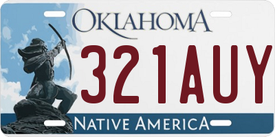 OK license plate 321AUY