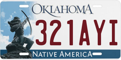 OK license plate 321AYI