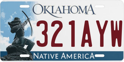 OK license plate 321AYW