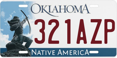 OK license plate 321AZP