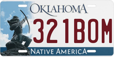 OK license plate 321BOM