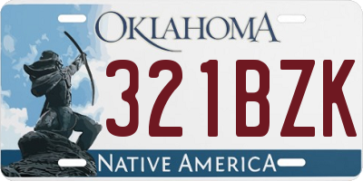 OK license plate 321BZK